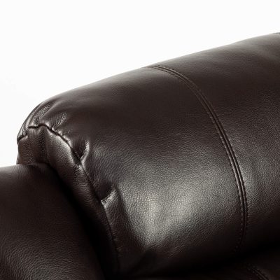 Turin Recliner Leather Aire 3 Seater Brown - Image 6