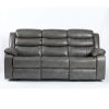 Turin Recliner Leather Aire 3 Seater Grey