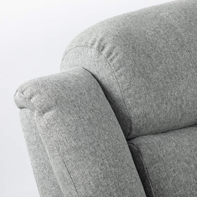 Turin Recliner Fabric 3 Seater Grey Light - Image 5