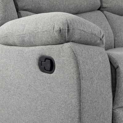 Turin Recliner Fabric 3 Seater Grey Light - Image 6
