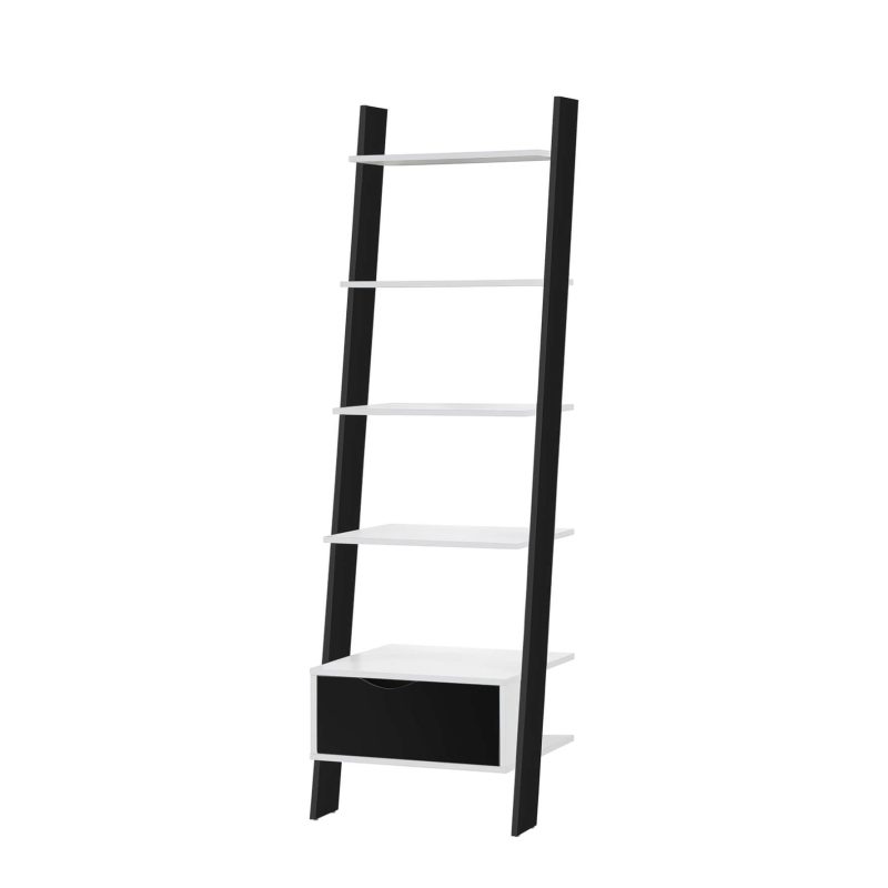 Mapleton Bookcase White & Black (1000117380) Heartlands Furniture