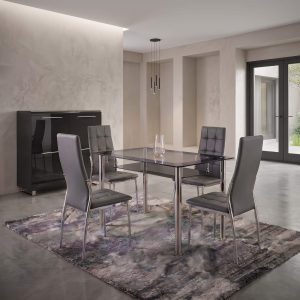 Oyster PU Chairs Grey & Chrome (4s)