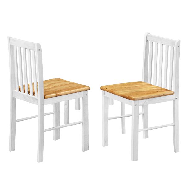 Sheldon Dining Chairs Natural Oak & White 2s