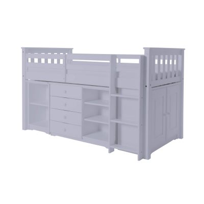 Porto Midi Sleeper with Desk, Chest & Bookcase Grey - Image 2