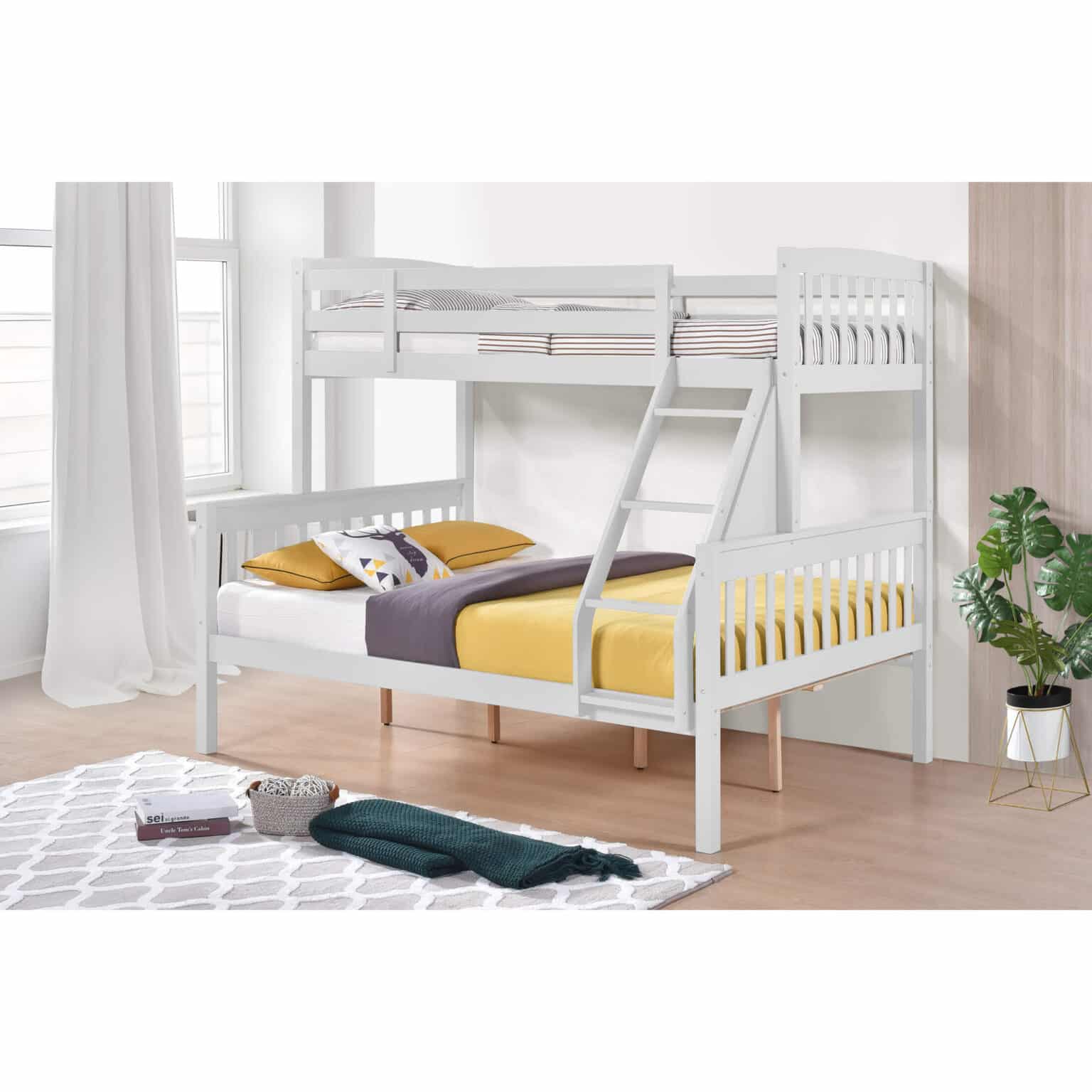Ashbrook Solid Wood Triple Bunk Bed White Heartlands Furniture