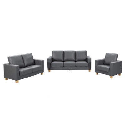 Chesterfield 2 Seater Sofa PU Grey - Image 2