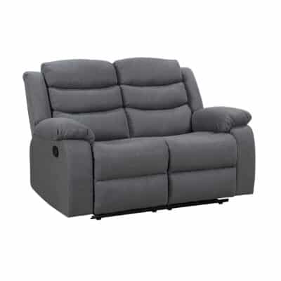 Turin Recliner Fabric 2 Seater Grey Dark - Image 2