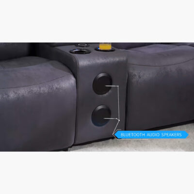 Techno Corner with 3 Power Recliners Grey - Image 4