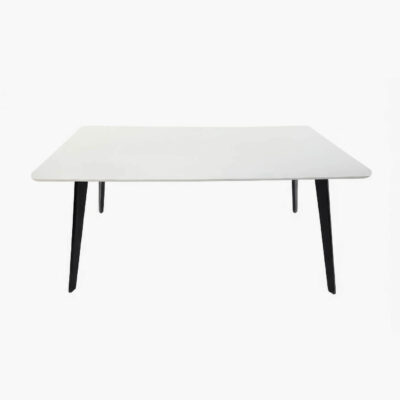 Belgium Large Dining Table White with Black Legs - Image 2