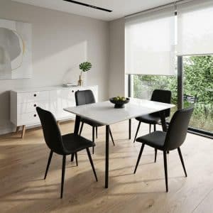 Belgium Medium Black Dining Table Manhattan Chairs