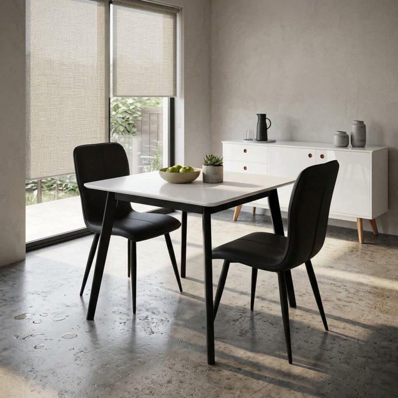Belgium Small Black Dining Table Manhattan Chairs