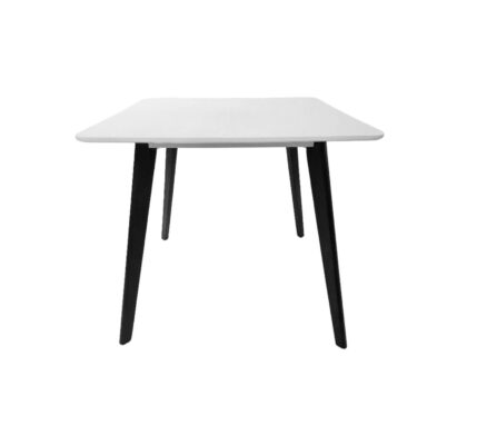 Belgium Small Dining Table White with Black Legs - Image 2