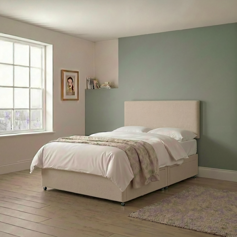 Headboard Double Fabric Beige