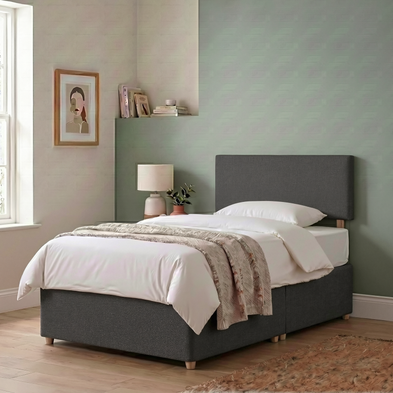 Headboard Single Fabric Grey