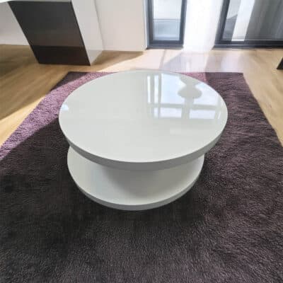 Stony High Gloss Moveable Coffee Table White - Image 2