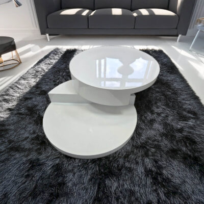 Stony High Gloss Moveable Coffee Table White - Image 3