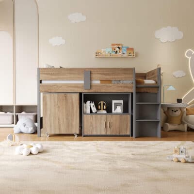 Alfie MidiSleeper Grey & Medium Oak - Image 2