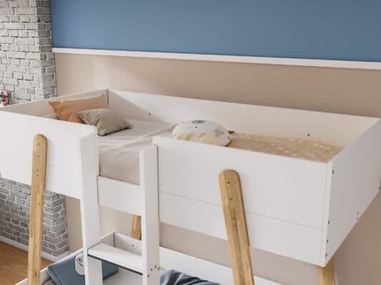 Jerry Bunk Bed White & Oak - Image 4