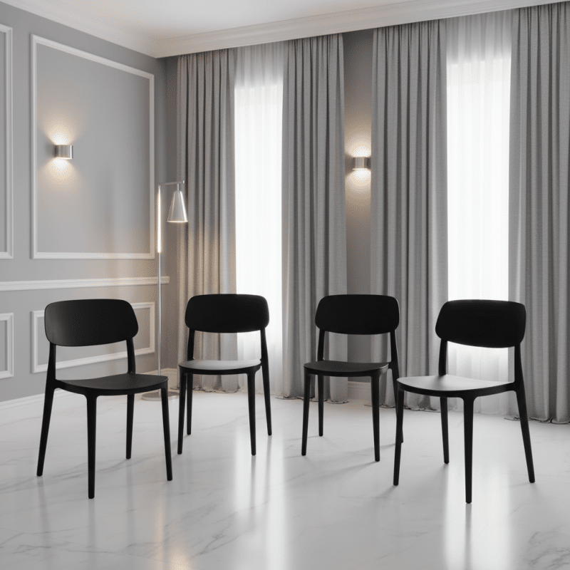 Jemima Plastic Chair Black