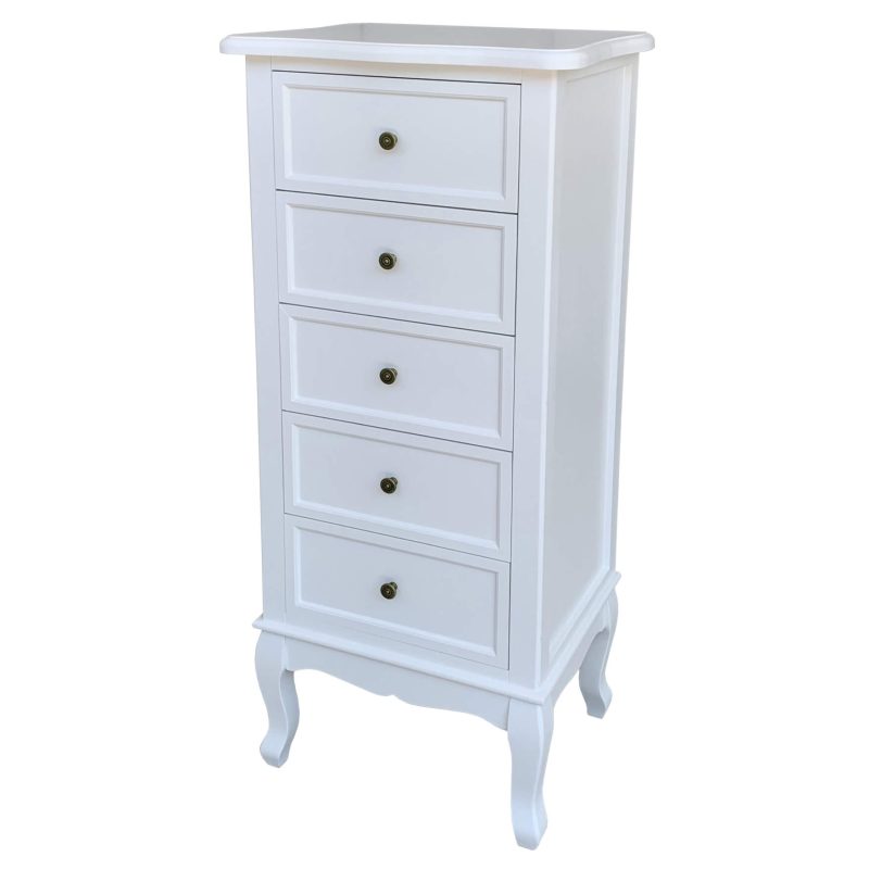 Chloe Chest 5 Drawer Narrow
