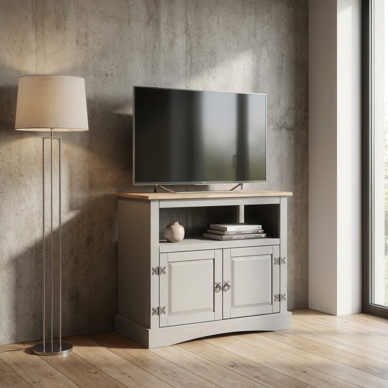 Corona Grey TV Cabinet Straight