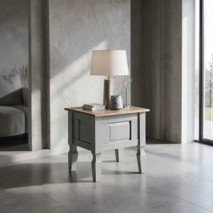 Corona Lamp-Table-No-Drawer_Grey