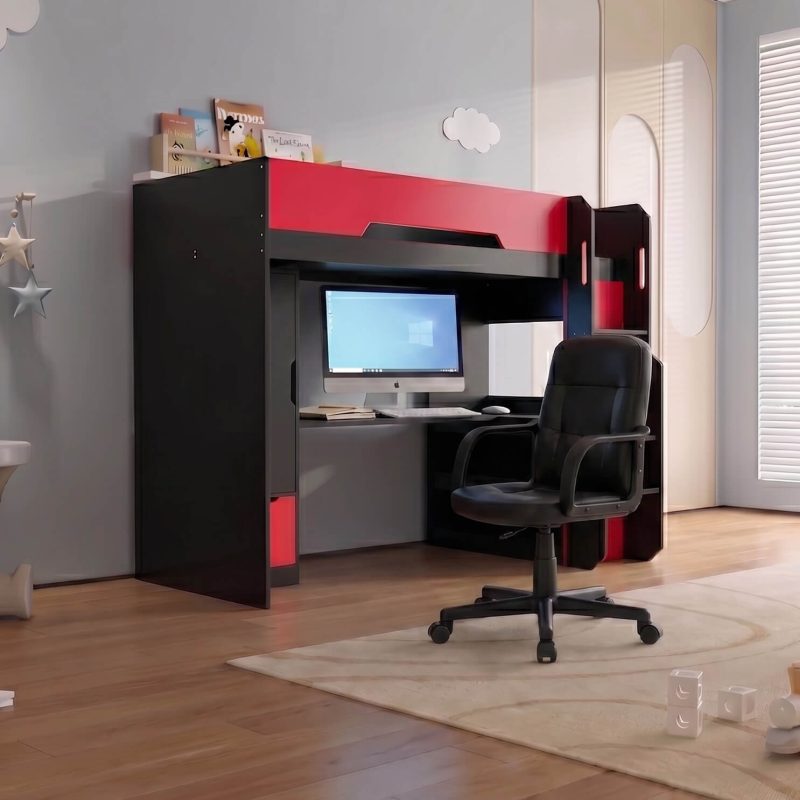 Cyrus Gaming High Sleeper Black and Red with Mia Chair